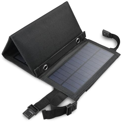 OBEST 10W Faltbares Solarpanel, Tragbares Solar Ladegerät mit USB Anschluss, Wasserdicht Solarpanel Drahtlos für Smartphones, Outdoor Aktivitäten, Reisen, Camping und Garten, Faltbares Solarladegerä