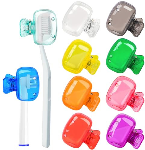 SYEYCW 10 Stück Zahnbürsten Abdeckungen, Tragbare Schutzclip für Zahnbürstenkopf Abdeckungen, Zahnbürste Kopf Clip aus Kunststoff, für Manuelle und Elektrische Zahnbürsten, für Zuhause, Reisen