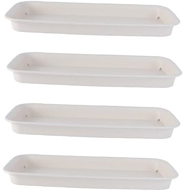 CANIGHT Lot De 4 Plateaux Rectangulaires Pratiques pour Pots De Fleurs sans Bases De Pots De Fleurs pour Un Entretien Facile