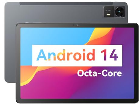 BWJBSW Tablet Android 10.95 Pulgadas HD, 4 GB de RAM, 128 GB, con Altavoces estéreo Quad 8000 mAh, Negro, Wi-Fi, Bluetooth, Type-C