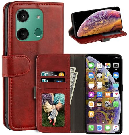 Schutzhülle kompatibel mit HMD Aura, magnetische Schutzhülle aus PU-Leder, Brieftaschen-Stil, modische Klapphülle mit Kartenfach und Ständer für HMD Aura 16,7 cm (6,5 Zoll)