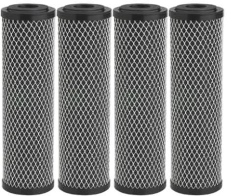 Qaautor 4 Pièces Filtre à Eau au Charbon 10 Pouces Standard pour Remplacement de Filtre à Sédiments, Goût et Facile à Utiliser