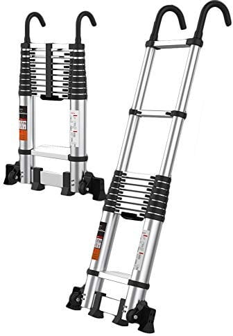 Heavy Duty Design 20ft Telescopic Ladder with Hook & Carry Bag