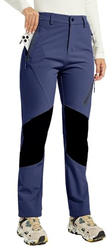 Willit Women's Snow Pants Waterproof Warm Winter Hiking Outdoor Pants Insulated Cold Weather Deep Blue XS