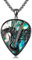 VENACOLY Gitarren Plektrum Kette 925 Sterling Silber Abalone Muschel Schwarzer Gitarren Anhänger Halskette Musik Schmuck Geburtstags Geschenke für Gitarristen Damen Männer