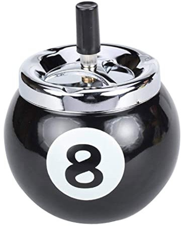 Wedhapy Aschenbecher mit Billard liefert Accessoires schwarz acht Billard Aschenbecher Desktop Orament für Home Office Aschenbecher mit Billard Aschenbecher Ashtray Dektor Billard Billard als