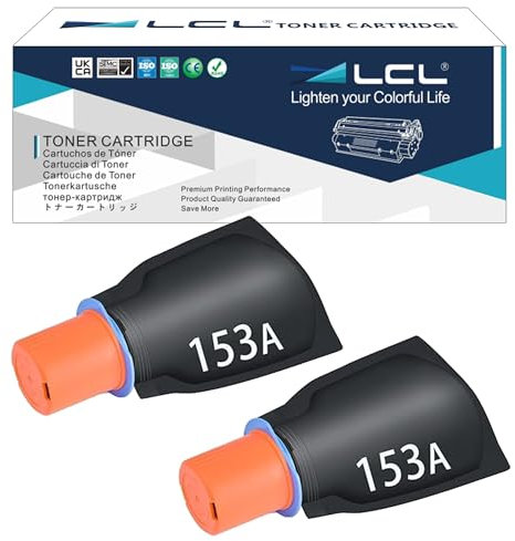 LCL 153A Schwarze Tonerkartuschen, kompatibel für HP 153A W1530A, kompatibel für HP Laser Tank 1504 1504w 2504 2504dw 2506dw MFP 1604 1604w 2604 2604dw 2604sdw 2606 2606dw (2er-Pack)