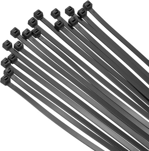 sourcing map 100PCS Cable Zip Ties 20 Inch, Self-Locking Nylon Wire Ties with 50 lbs Tensile Strength for Indoor and Outdoor, Black
