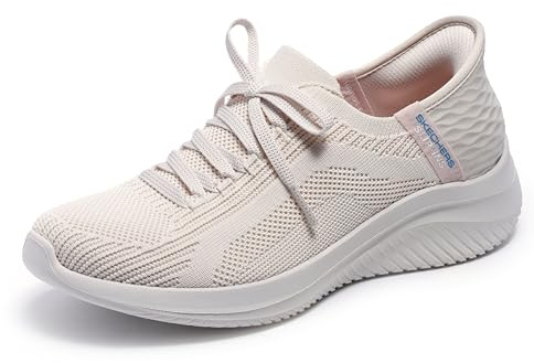 Skechers Baskets Ultra Flex 3.0 Brilliant Path pour Femme, Trim en Tricot Naturel, 42 EU