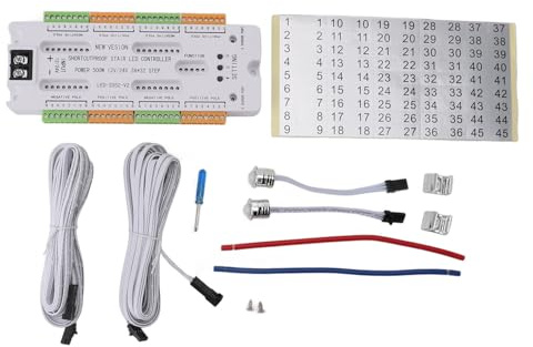 Bewegungsmelder Treppenlicht Controller Automatisch, 32 Stufen | Automatische Kaskadenbeleuchtung durch Bewegungserkennung, DC12-24V Niederspannungsdesign