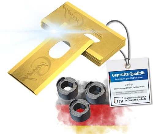 G greengrass tools Couteau en titane compatible avec Dreame A1 A2 Mova Lames de rechange en acier inoxydable LongLife [incassable, certifié DIN EN 50636], pièce : 24 + 24 écrous