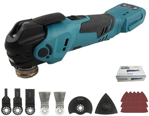TALOEYH - Multiutensile oscillante compatibile con batterie Makita da 18 V, 5 utensili motore brushless a velocità variabile, angolo di oscillazione 4°, 8000-22000 giri/min per raschiare, levigare