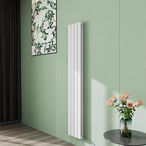 Simple Bathroom 1600×272mm Vertical Panel Designer Radiator Matte White Double Flat Panel Radiators
