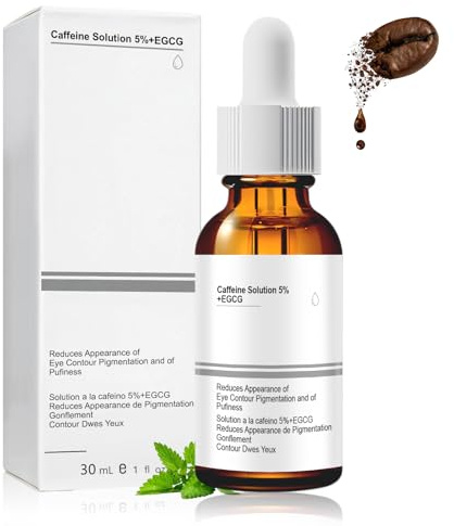 Caffeine Eye Cream, Augencreme Gegen Augenringe, Koffeinlösung 5% + Egcg, Koffein Serum Augenringe, Anti-Aging Augenpflegeserum für Männer und Frauen, Dunkle Augenringe Entferne, 30 ml