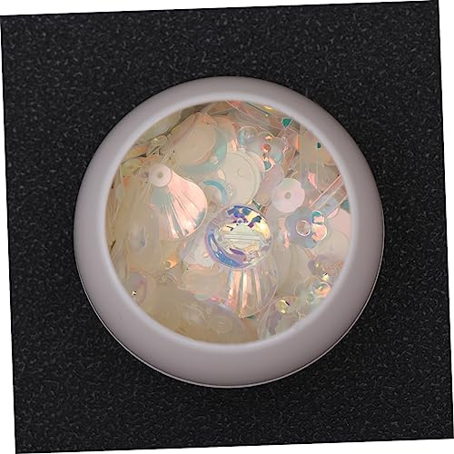 GARIOUANS 2Er-Pack Bunte Pailletten Diy Bastelmaterial Schmuck Zubehör Glitzernde Aufkleber und Glasperlen pro Packung Beige für Kreative Handarbeiten