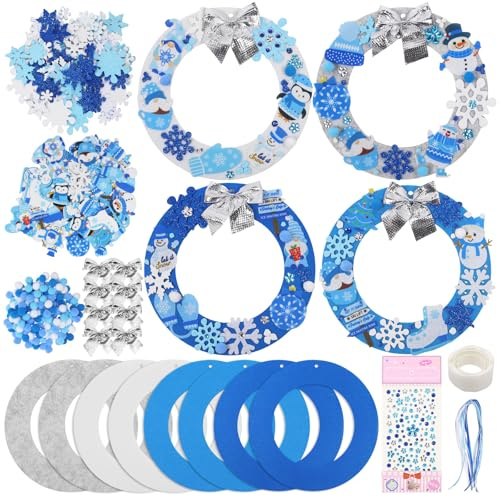 Basteln Weihnachten, 246 Stück Kreatives Weihnachtsbasteln, Moosgummi Bastelset Weihnachten Basteln, DIY Bastelset Winter Christbaumschmuck zum Aufhängen, Selbstklebendes Zubehör, Mehreren Elementen