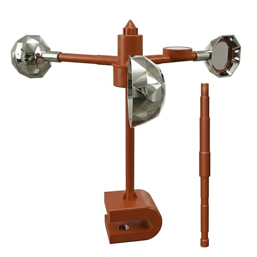KOKMEYA Vogelabwehr Windrad mit Stab & Standfuß, Reflektierendes Windspiel für Außen, Vogelschreck gegen Tauben Spechte & Möwen, Schutz für Garten & Balkon