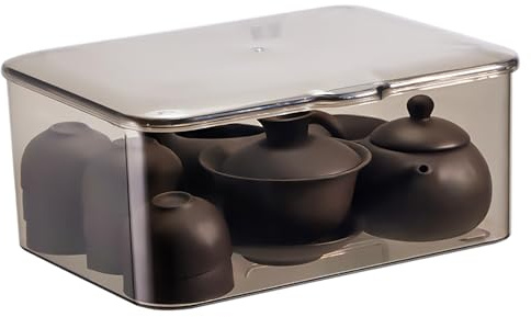 Srliya Teacup and Teapot Storage Box, Transparent Organizer for Teacups and Teapots, Large Capacity, Stylish. Perfect Tea Lovers.