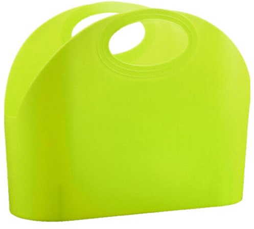 gebar Shopping Bag Einkaufstasche, tragbare stabile Tasche aus strapazierfähigem 3 mm Kunststoff, 2 Griffe, Farbe (Neongrün)