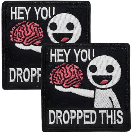 VZU 2 Stück Hey You Dropped This Klett Patch, Lustig Süß Gestickte Aufnäher, Taktische Moral Patches mit Klettverschluss für Rucksäcke, Westen, Jacken, Hüte, Uniformen
