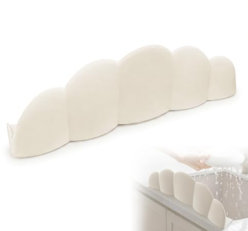 Protector Contra Salpicaduras Cocina Silicona, Protector de Fregadero Silicona, Tablero Retención Agua Silicona para Cocina, Protector Fregadero, Alfombrilla Fregadero para Cocina y Baño(Beige)