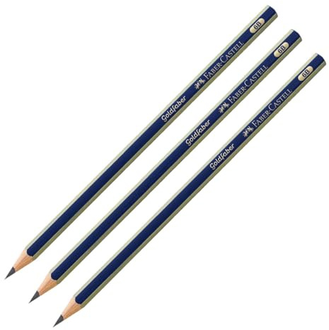 Faber-Castell Miscellaneous Goldfaber 1221 Graphite Pencil, Graphite, 6B, for Art, Craft, Drawing, Sketching, Home, School, University, Colouring (Pack of 3)