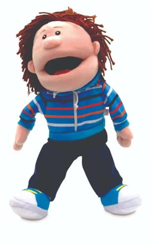 Fiesta Crafts White Boy Hand Puppet, Moving Mouth & Arms for Role Play | Soft & Interactive Boy Toy, Role Play, Creativity & Sensory Skills, Gift for Boys & Girls