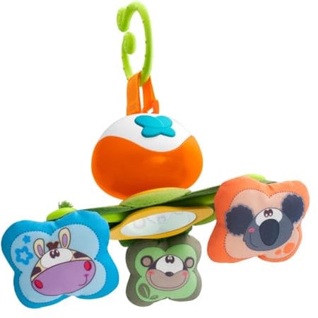 Chicco Dancing Friends, Carrusel de Viaje Universal Para Colgar Del Carro, Cochecito o En El Coche, Juguete Con Divertidos Animales y Espejo Seguro, Ideal Bebés y Recién Nacidos A Partir de 0 Meses
