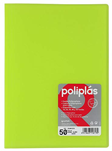 Grafoplas – Ordner, Foliogröße, Einband aus Polypropylen Folio hellgrün