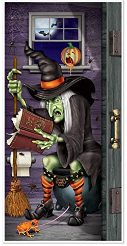 Generique - Fiese Hexe WC Tür-Poster Halloween Party-Deko bunt 76x152cm