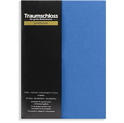 Traumschloss Premium Edel-Jersey Spannbettlaken 180-200x200-220 royal