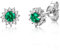 Miore Damen Smaragd Ohrstecker/Ohrringe Weißgold 9KT (375) mit Diamant Brillanten 0.10 ct