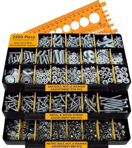 Jackson Palmer Assortimento di articoli in ferro da 1.700 pezzi con viti, dadi, bulloni e rondelle (3 scatole)