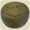 Simandra Korbschale mit Deckel aus 100% Ata, Rattan Palme, dekorative Unikate Korb-Schale Holz-Korb Allzweckkorb Handarbeit Natur rund 33x20 cm