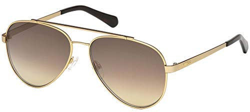 Guess Unisex-Erwachsene GU6918 32G 59 Sonnenbrille, Gold (ORO/Marrone Specchiato)