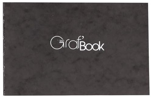 Clairefontaine 975804C Zeichenheft Graf’Book 360° (mit Fadenheftung, Querformat, 15,2 x 21cm, 100g, säurefrei, pH neutral) 1 Stück, schwarz
