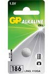 GP Batterien GP Alkaline Knopfzelle LR43 Blister mit 1 Batterie. 3V, 186_1-P_186 (Blister mit 1 Batterie. 3V für Produkte wie Spielzeug, Taschenrechner und kleine Taschenlampen. Auch bekannt (als 186)