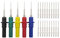 Aofan 5Pcs Multimeter Back Probe Pins Set with 20 Replacement Needles - 4mm Banana Plugs, Sharp Stainless Steel Test Probes for Automotive Circuit Board Diagnostics (Red/Black/Yellow/Green/Blue) ﻿