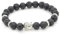 MILAKOO Lava Rock Armband mit versilbertem Buddha für Herren & Damen 8mm Perlen elastisches Armband