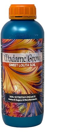 MADAME GROW Dünger Pflanzen – Grüner Pflanzendünger – Flüssigdünger für Pflanzen – Universeller Wachstumsdünger – Blühdünger für Pflanzen – Aromatische Früchte – Große Blumen (SWEET LOLITA SOIL 1L)