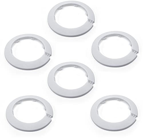 MroMax 6 pezzi 90 mm Flangia da parete in plastica per radiatore dell'acqua e tubi di colore bianco