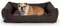 Hyggins Dreamer Pure Hundebett | Bezug abnehmbar und waschbar | Robust und pflegeleicht (L 100 x 70cm, Braun-Anthrazit)