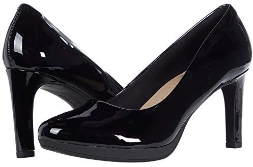 Clarks Ambyr Joy, Scarpe décolleté Donna, Vernice Sintetica Nera, 39 EU