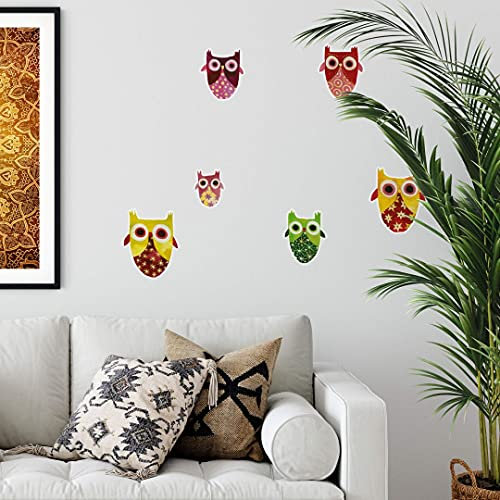 Eule Märchen Eulen Familie Wandtattoo Kinderzimmer 40x40cm Wandsticker Küche selbstklebend Wand Boho Deko Aufkleber
