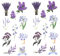 Oblique Unique® Blumen Sticker Pflanzen Blätter Aufkleber Vintage Kakteen Wildblumen Küche Dekoration Scrapbooking Kinder Basteln (Vintage Blumen Lila)