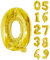 Trimming Shop 32-Inch Large Gold Number 0 Foil Balloon - Reusable Helium & Air Fillable Digit 0-9 Foil Balloons for Birthday, Wedding, Anniversary, Celebration, Party Decorations Supplies