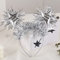 Dusenly Happy New Year Stirnband Tiara Stern Haarband Kopfschmuck Haarschmuck für Silvester Party Dekoration Supplies (Silber)
