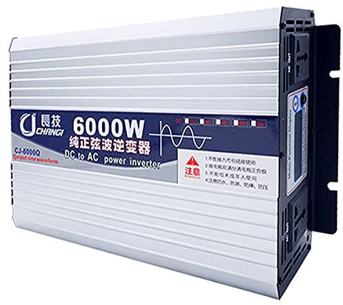 Reiner Sinus Wechselrichter 1600W 2200W 3000W 4000W 5000W 6000W 8000W Spannungswandler DC 12V 24V 48V 60V auf AC 220V 230V Transformator Power Inverter Konverter Umwandler (6000W,12Vto220V)