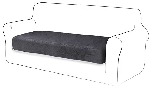 TIANSHU Velvet Stretch Kissenbezug Sofakissen Schonbezug Möbelschutz Sofa Sitzbezug für Couch 1-teilige Velvet Kissenbezüge für 2 Sitzer (2 Sitzer, Grau)