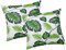 Heubergshop Baumwoll Renforcé Kissenbezug - 2er Set in 40x40cm - Tropische Blätter in grün und weiß - Kopfkissen-Bezug, Kissenhülle, Dekokissenbezug aus 100% Baumwolle (031/1-40x40)